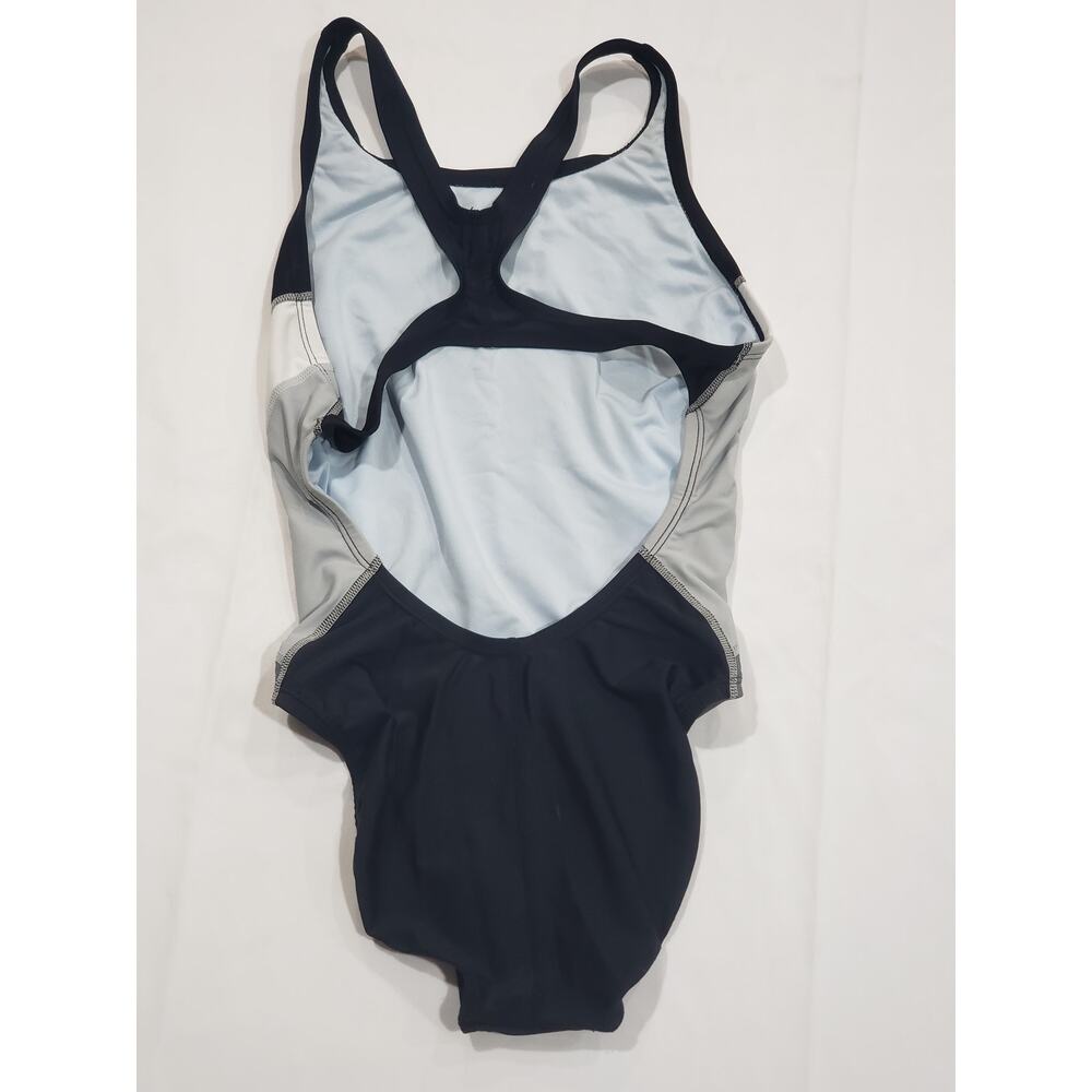 Nike Fastback Aquatic Suit Black & Gray One Piece Racer Back Bathing Suit Size 4 - Picture 3 of 5